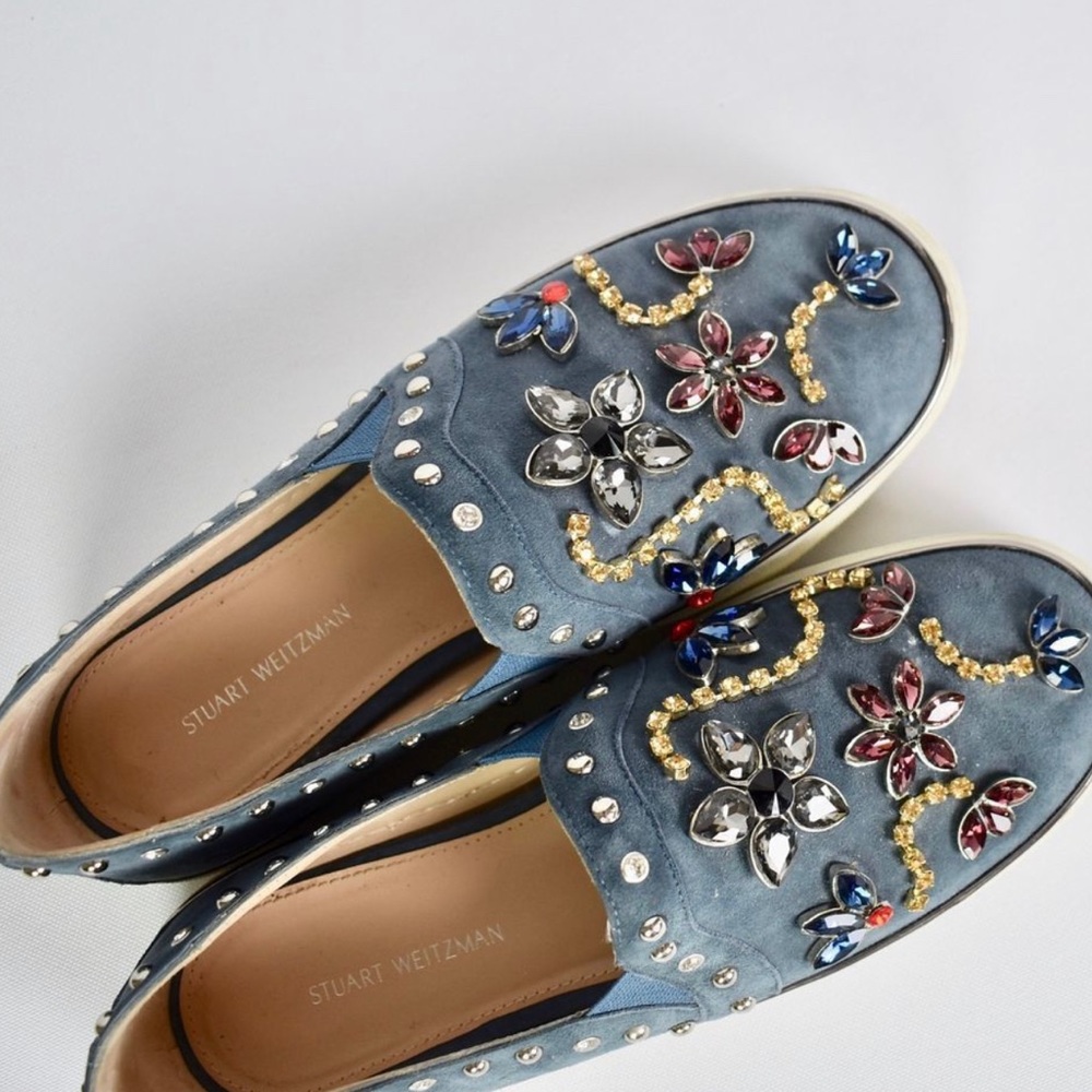 STUART WEITZMAN Embellished Slip On Sneaker